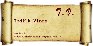 Thék Vince névjegykártya